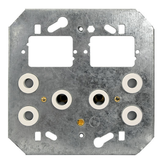 Crabtree Classic Double Separate Unswitched Socket 164-1 Modules on 4×4 Yoke
