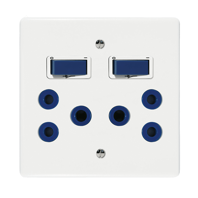 Crabtree Classic Double STD 164-1 Double-Pole Switched Socket, Blue, 4x4