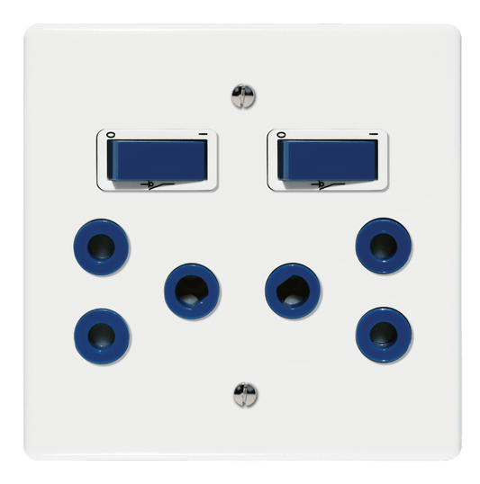 Crabtree Classic Double Dedicated Socket 164-4 Blue Double-Pole Switched