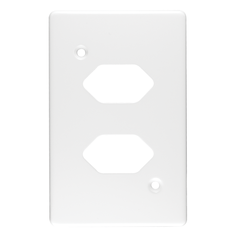 Crabtree Classic Double Slimline Unswitched Steel Socket Coverplate