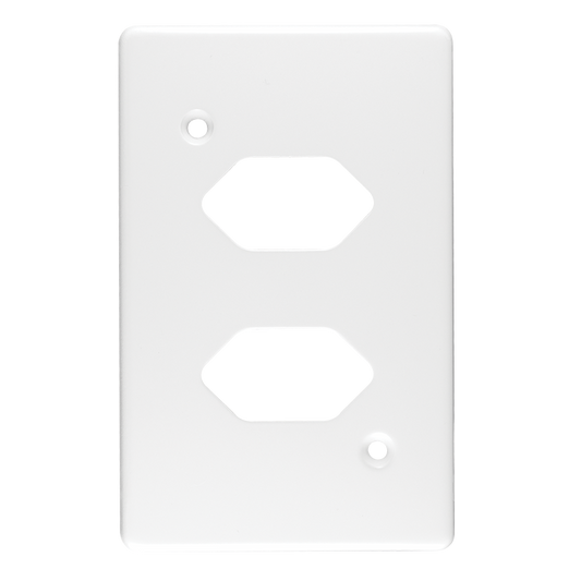 Crabtree Classic Double Slimline Unswitched Steel Socket Coverplate