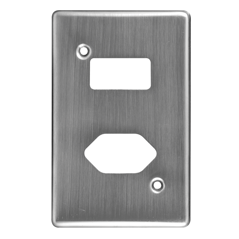 Crabtree Classic Single Slimline Socket Switched Steel Coverplate
