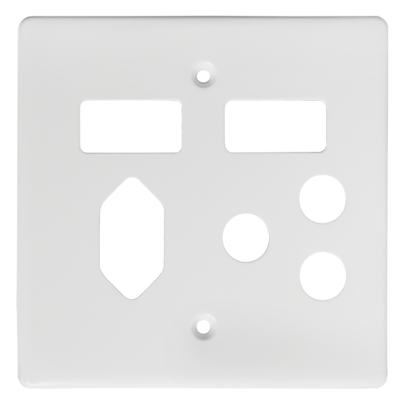 Crabtree Classic Combo 1×164-1 & 1×164-2 Switched Steel Socket Coverplate