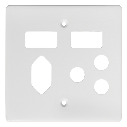 Crabtree Classic Combo 1×164-1 & 1×164-2 Switched Steel Socket Coverplate