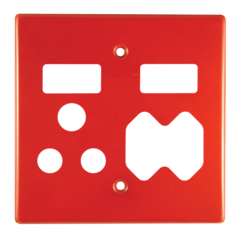 Crabtree Classic 100x100 Red Combo Socket Coverplate