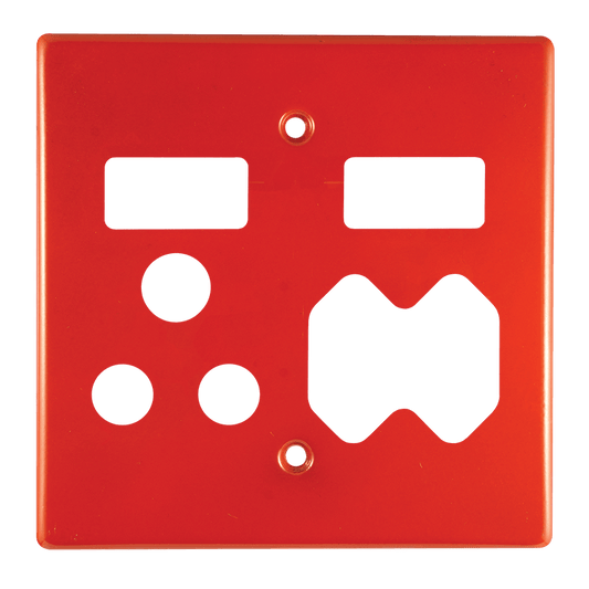 Crabtree Classic 100x100 Red Combo Socket Coverplate