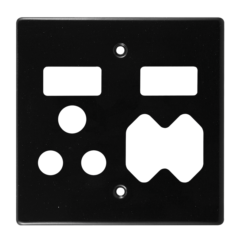 Crabtree Classic Combo Socket Coverplate - Black