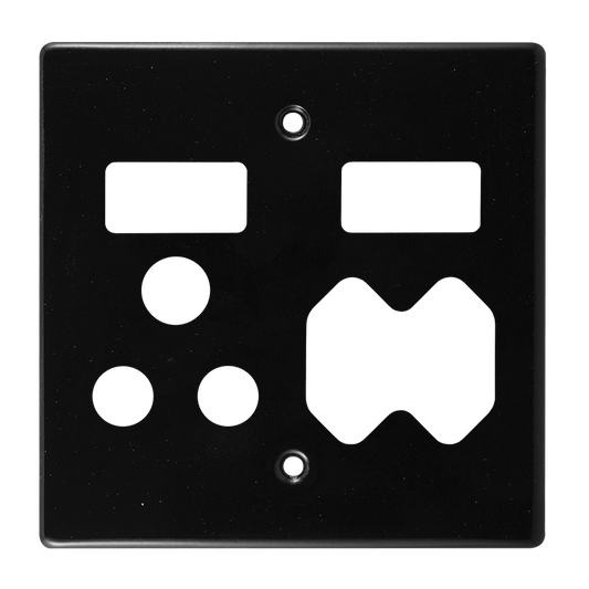 Crabtree Classic 4x4 Black Combo Socket Coverplate