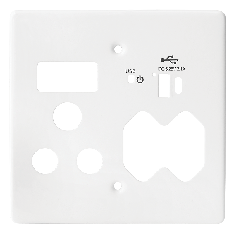 Crabtree Classic USB Combo Socket Coverplate - Sleek Design for Seamless Charging