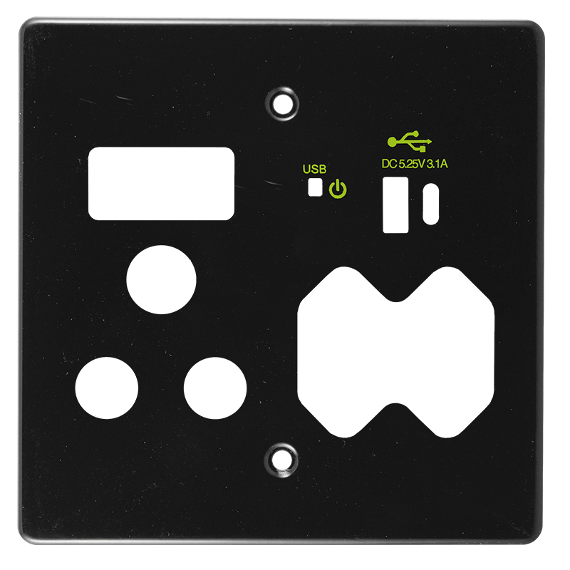 Crabtree Classic USB Combo Socket Coverplate 100x100