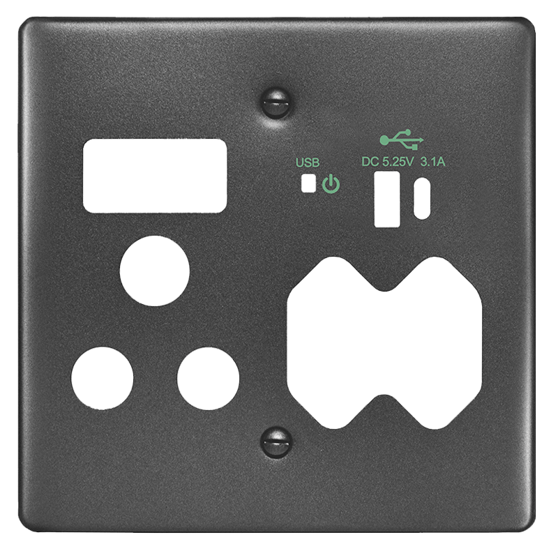 Crabtree Classic USB Combo Socket Coverplate