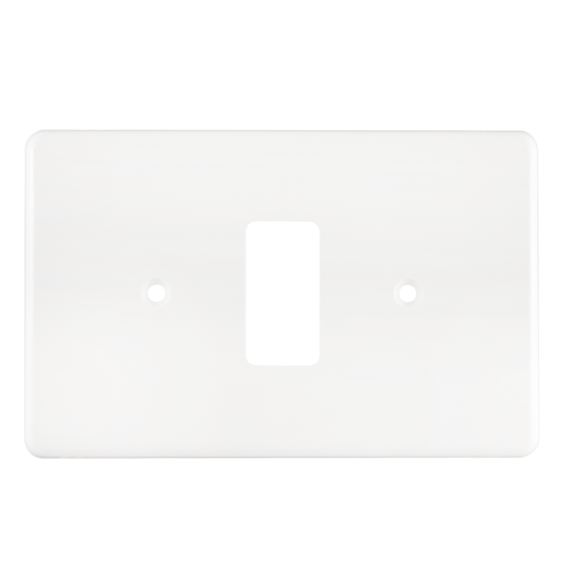 Crabtree Classic 1 Lever Horizontal Steel Coverplate (100x50mm) - White Finish