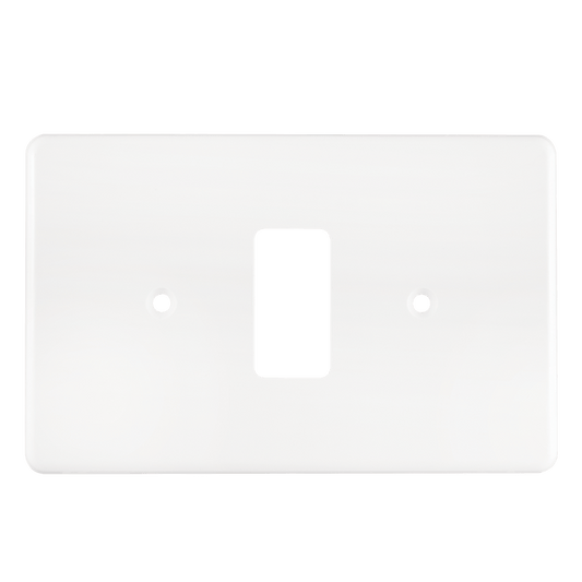 Crabtree Classic 1 Lever Horizontal Steel Coverplate (100x50mm) - White Finish