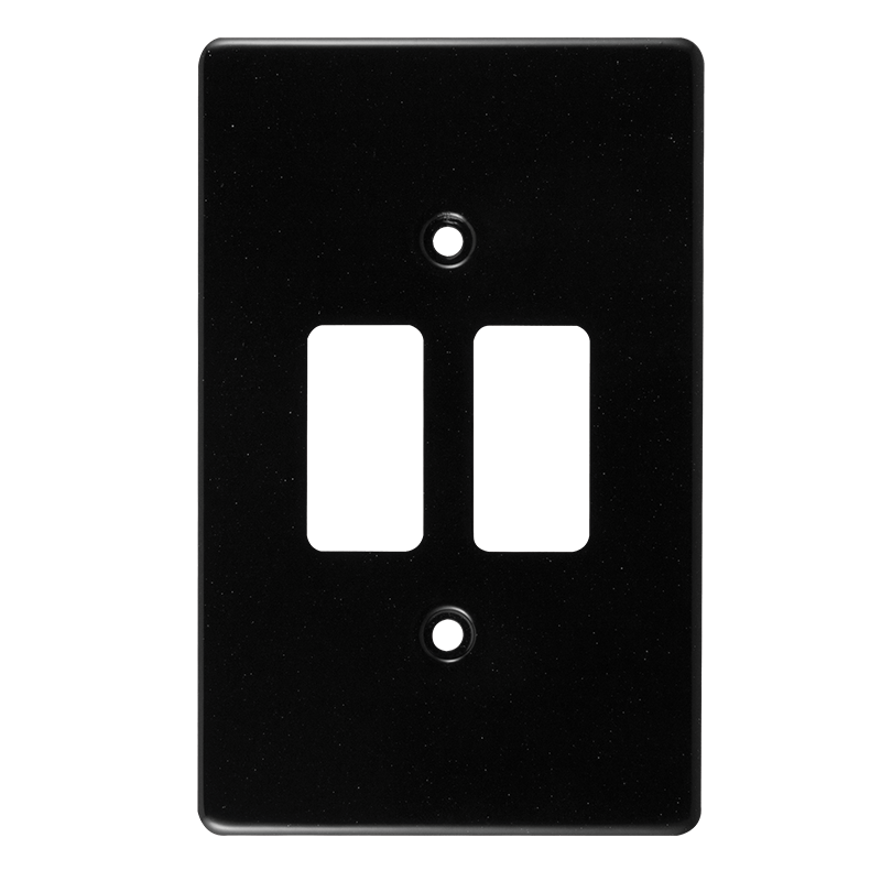 Crabtree Classic 2 Lever Steel Coverplate - Black Finish