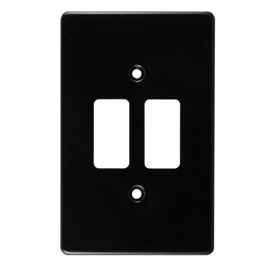 Crabtree Classic 2 Lever Steel Coverplate - Black Finish