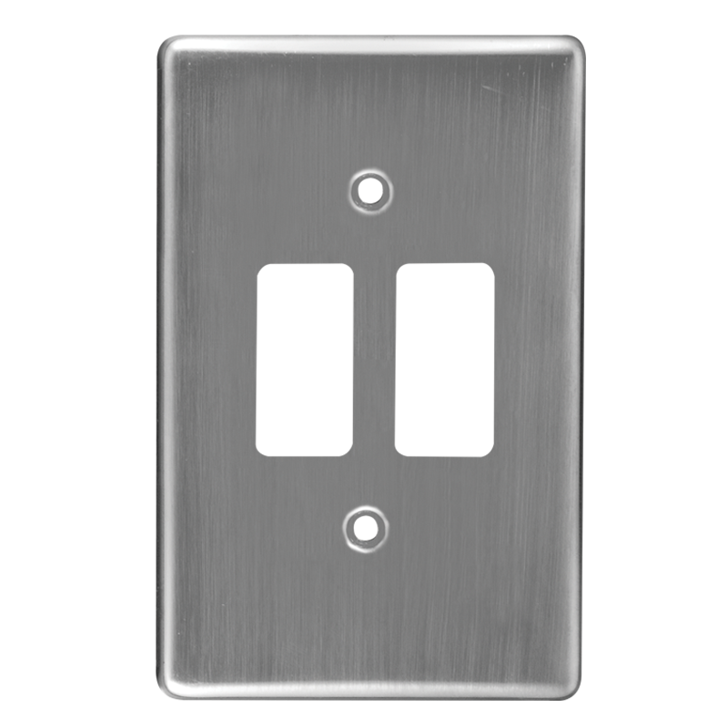 Crabtree Classic 2 Lever Steel Coverplate - Satin Chrome Finish