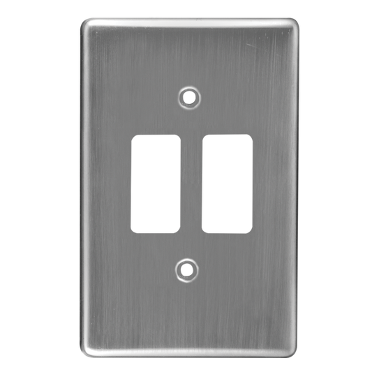 Crabtree Classic 2 Lever Steel Coverplate - Satin Chrome Finish