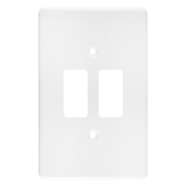 Crabtree Classic 2 Lever Plastic Coverplate, Durable & Stylish White Finish