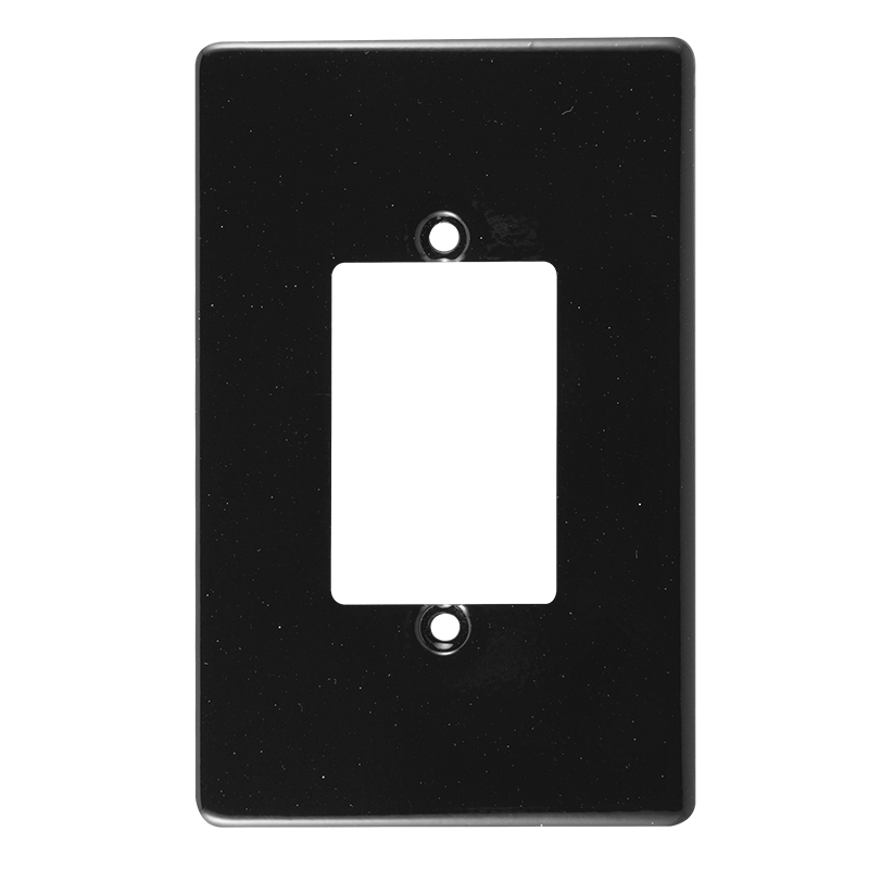 Crabtree Classic 3 Lever Steel Coverplate, 2x4 50x100 Black