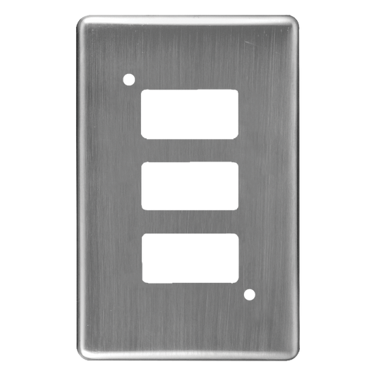Crabtree Classic 3 Lever Steel Coverplate - Satin Chrome Finish