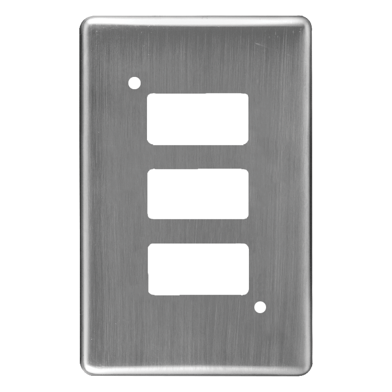 Crabtree Classic 3 Lever Steel Coverplate (50x100mm)