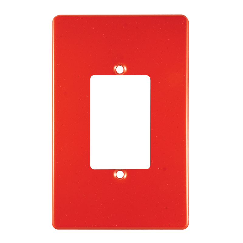 Crabtree Classic 3 Lever Red Plastic Coverplate, 50x100mm