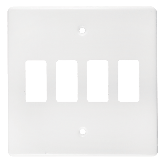 Crabtree Classic 4 Lever Plastic Coverplate - White
