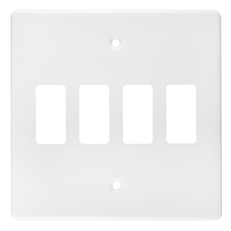 Crabtree Classic 4 Lever Plastic Coverplate 100x100mm, White