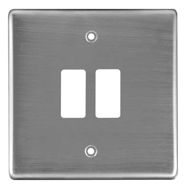 Crabtree Classic 2 Lever Steel Coverplate in Satin Chrome