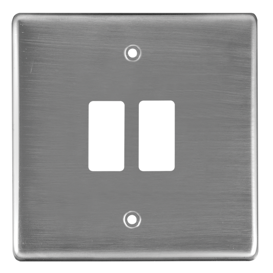 Crabtree Classic 2 Lever Steel Coverplate in Satin Chrome