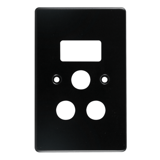 Crabtree Classic Single STD Socket Switched Steel Coverplate