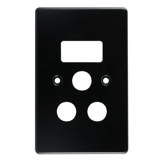 Crabtree Classic Single STD Socket Switched Steel Coverplate