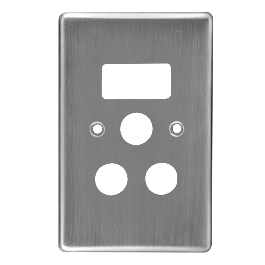 Crabtree Classic Single STD Switched Steel Socket Coverplate