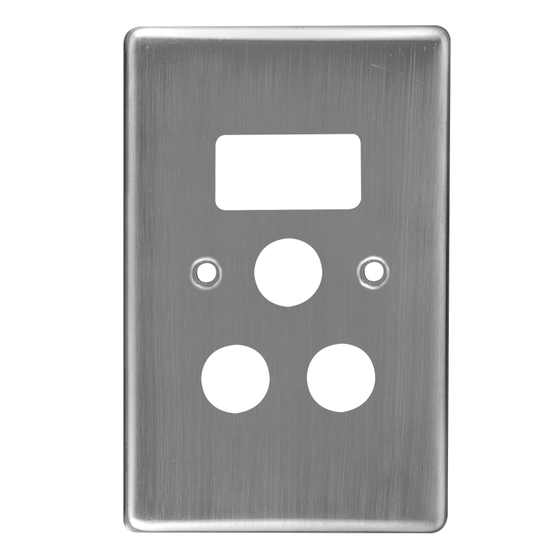 Crabtree Classic Single STD Switched Steel Socket Coverplate, Satin Chrome Finish