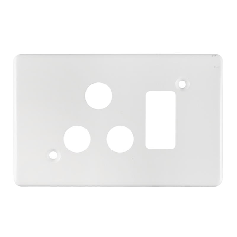 Crabtree Classic Single STD Switched Steel Socket Coverplate