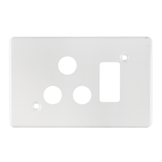 Crabtree Classic Single STD Switched Steel Socket Coverplate