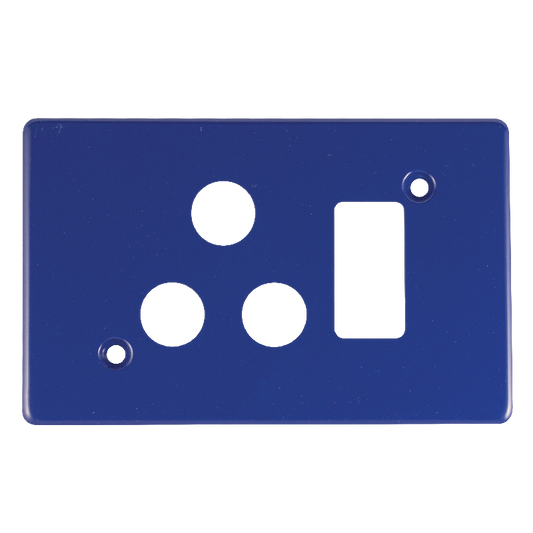 Crabtree Classic Single STD Switched Steel Socket Coverplate