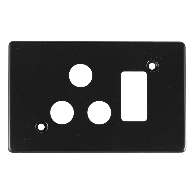 Crabtree Classic STD Single Switched Steel Coverplate - Durable Black Finish
