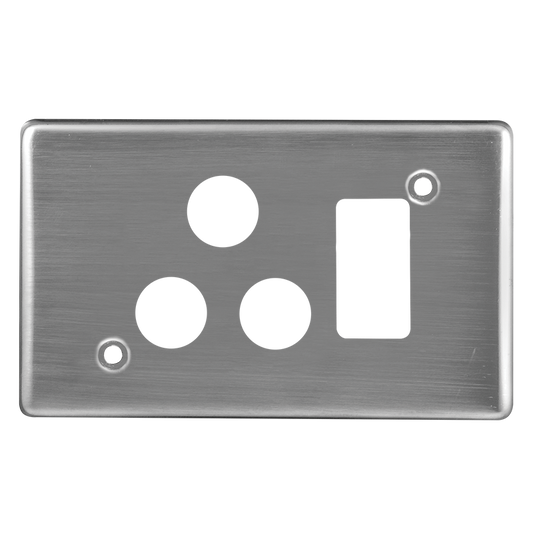 Crabtree Classic Single STD Switched Socket with Steel Coverplate