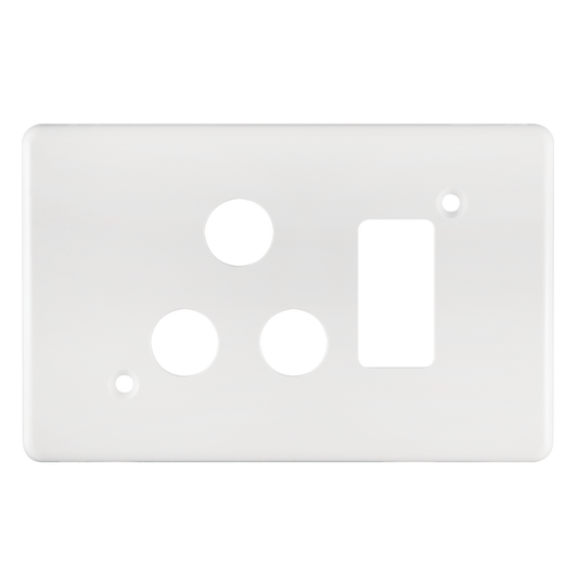 Crabtree Classic Single STD Plastic Switched Socket Coverplate