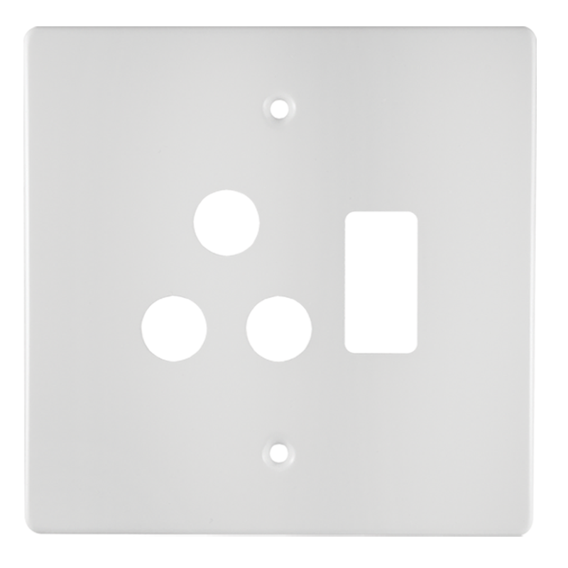 Crabtree Classic Single STD Switched Steel Socket Coverplate
