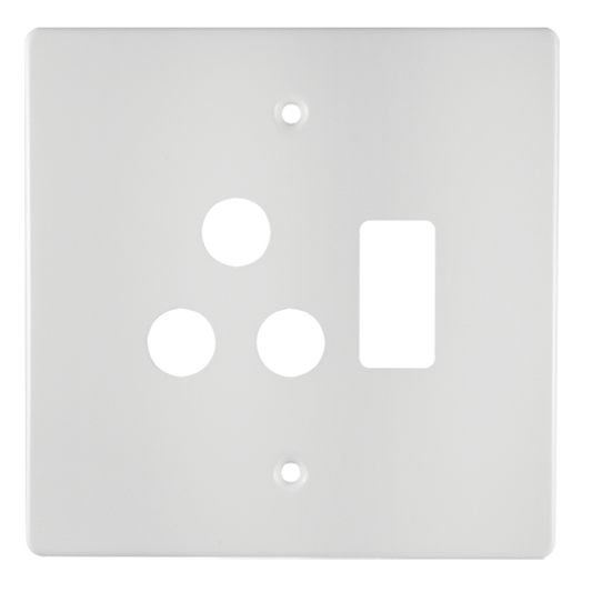 Crabtree Classic Single STD Switched Steel Socket Coverplate