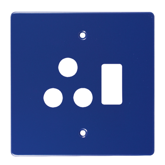 Crabtree Classic Single STD Switched Socket Steel Coverplate