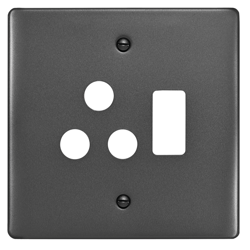 Crabtree Classic Single Socket Steel Coverplate
