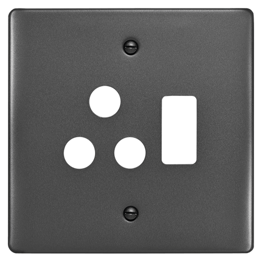 Crabtree Classic Single Socket Steel Coverplate - Durable & Elegant Design