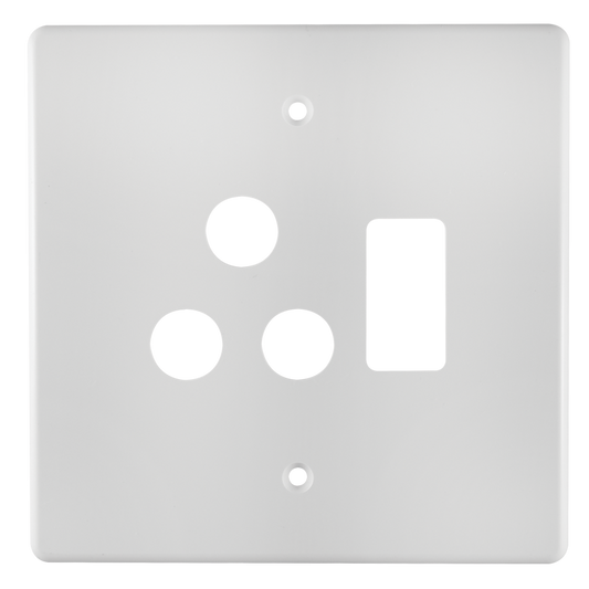 Crabtree Classic Single STD Switched Plastic Socket Coverplate (100x100mm)