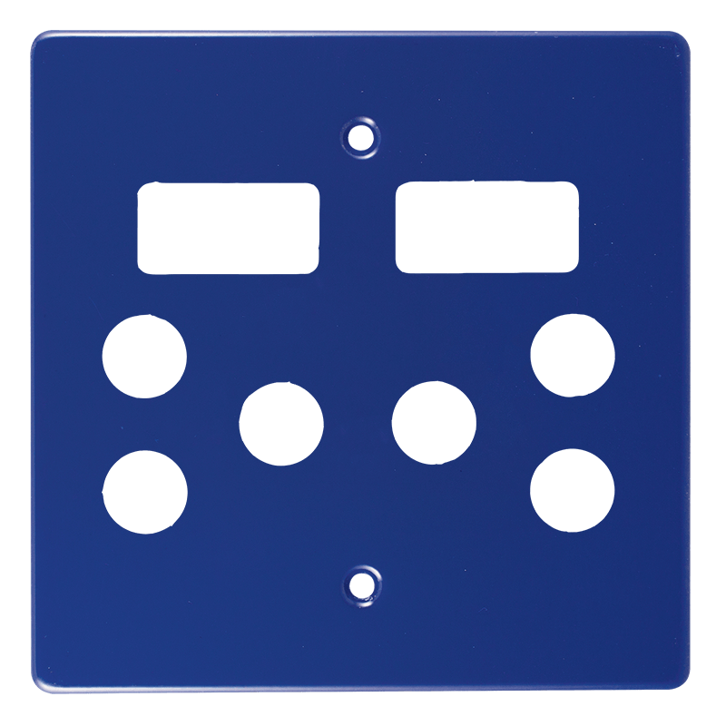 Crabtree Classic Double STD Switched Steel Socket (Old Type) Coverplate
