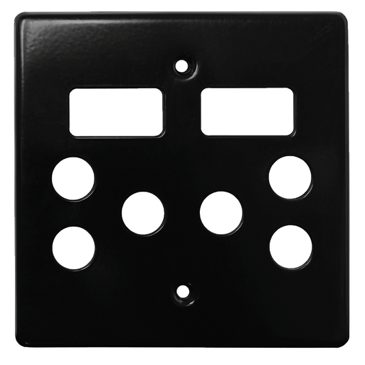 Crabtree Classic Double Socket Steel Coverplate (Old Type), Black, 100x100