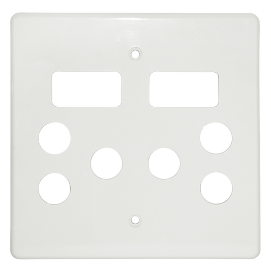 Crabtree Classic Double STD Switched Plastic Socket Coverplate