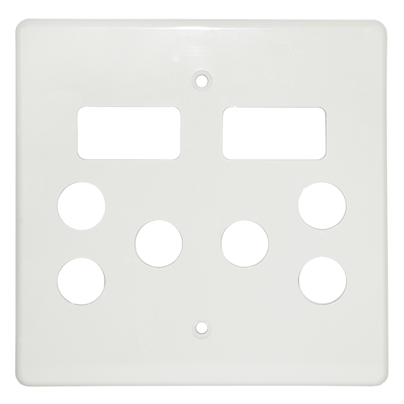 Crabtree Classic Double STD Switched Plastic Socket Coverplate - Durable 100x100 Design